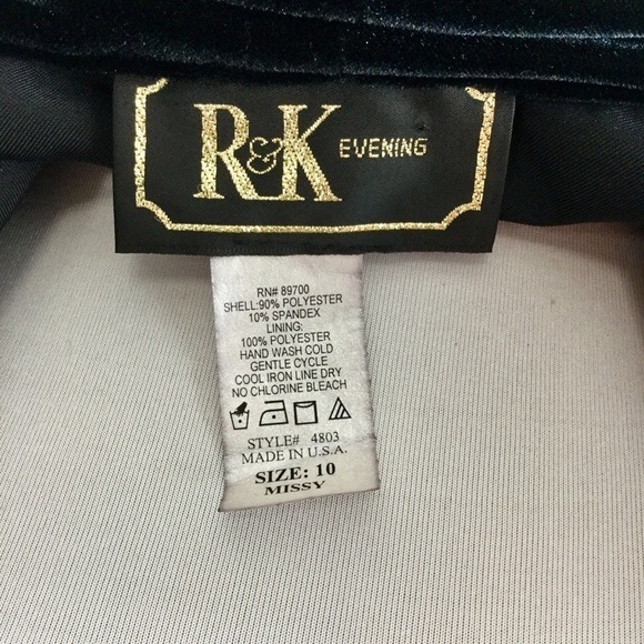 Vintage R&K Evenings Open Front Black Velvet Jacket Cardigan - Picture 13 of 13